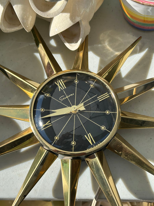 Sessions mid century starburst hanging wall clock