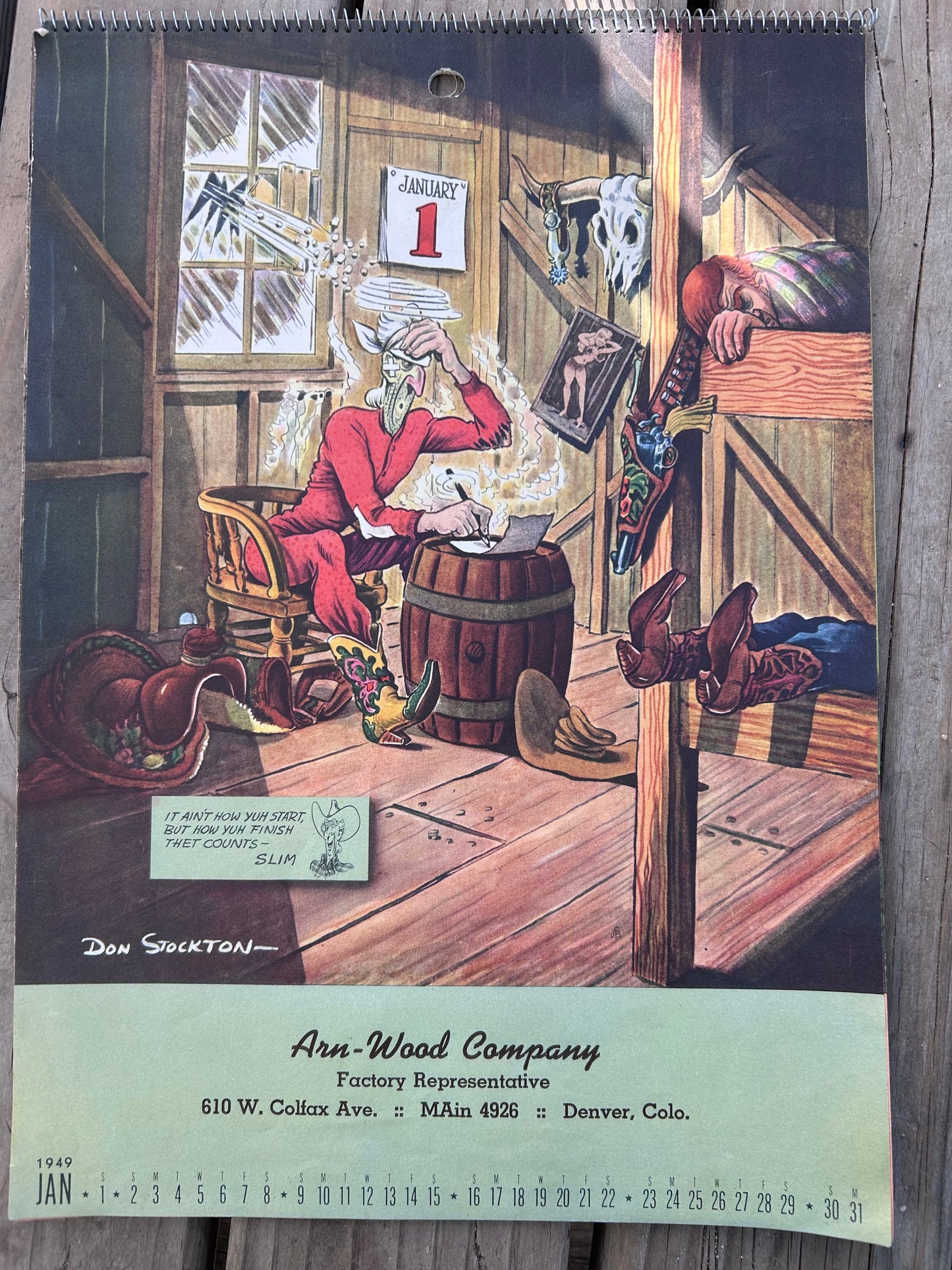 1949 Don Stockton art calendar for Arn-Wood Company Denver