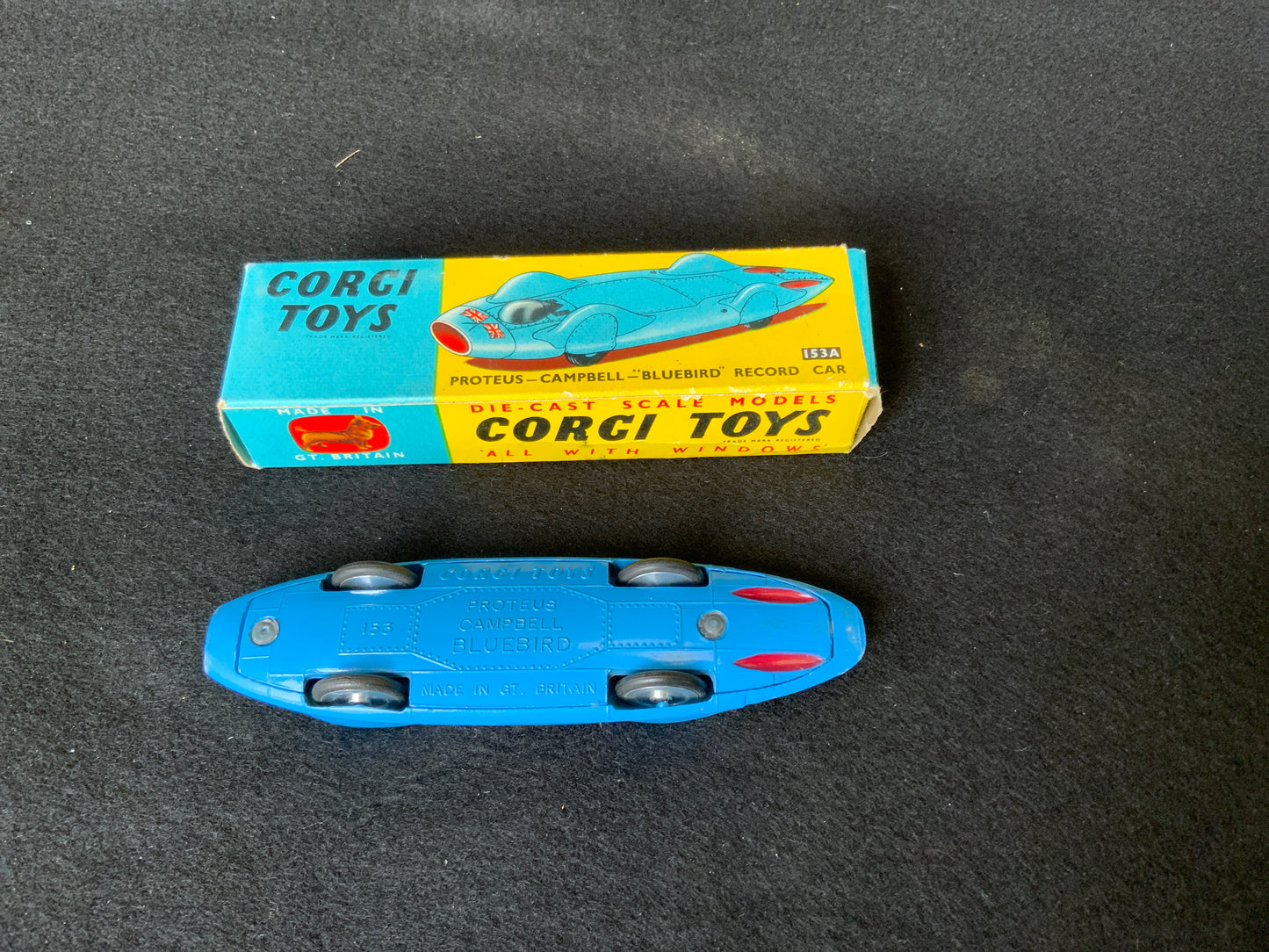 Corgi toys Proteus Campbell bluebird die cast car